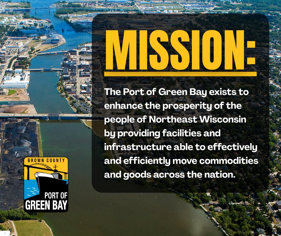 The Port of Green Bay is committed to building a stronger future. Learn more: #PortofGreenBay #Mission portofgreenbay.com/port-overview