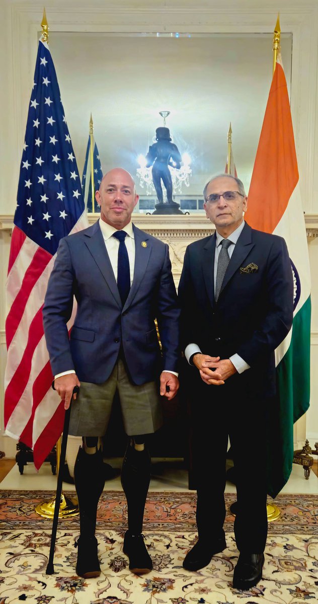 Amb Vinay Mohan Kwatra (@ambvmkwatra) on Twitter photo Delighted to host Chairman <a href="/RepBrianMast/">Rep. Brian Mast</a> at India House. We had an engaging discussion on advancing the India-U.S. partnership to its full potential under his leadership at <a href="/HouseForeignGOP/">House Foreign Affairs Committee Majority</a>. Delighted to host Chairman <a href="/RepBrianMast/">Rep. Brian Mast</a> at India House. We had an engaging discussion on advancing the India-U.S. partnership to its full potential under his leadership at <a href="/HouseForeignGOP/">House Foreign Affairs Committee Majority</a>.