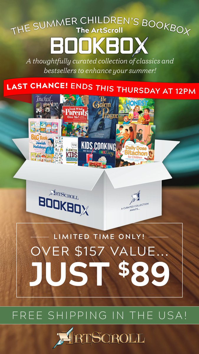 Last Chance! BOOKBOX Special Ends Tomorrow at Noon! artscroll.com/linker/twitter…