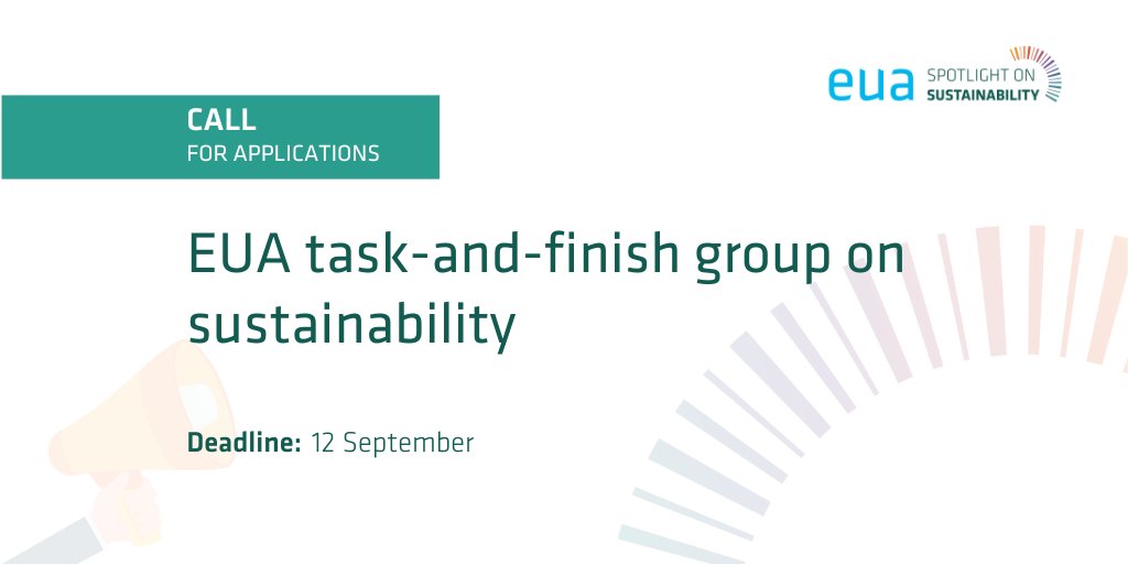 euatweets's tweet image. How can universities contribute to a new #sustainability agenda? 🌱 EUA has launched a call for applications for a new task-and-finish group for senior leaders with responsibility for sustainability in their institution bit.ly/4emHNrn
🗓️ Deadline to apply: 12 September