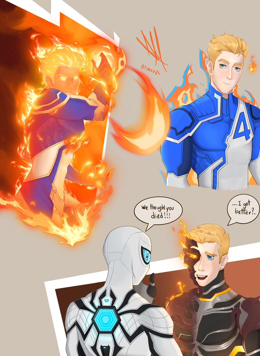 redly_andy's tweet image. All of my Human Torch sketches are done (ft. Peter)
#MarvelRivals #HumanTorch #Spiderman