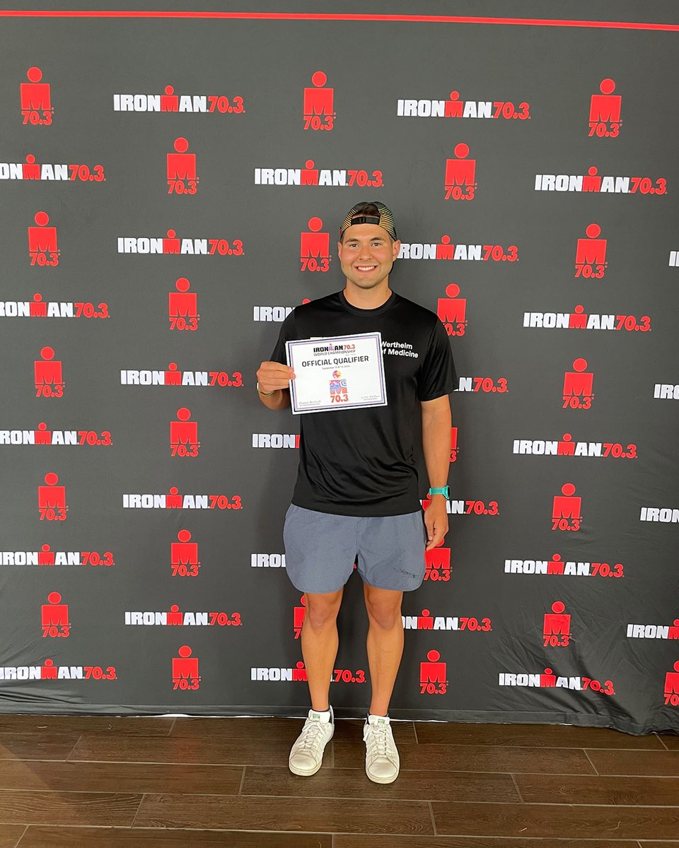 FIUMedicine's tweet image. Huge congrats to Alex Gasper, who just completed an amazing race in New York, qualifying for the Ironman 70.3 World Championship in France next year! 🏊‍♂️🚴‍♂️🏃
Balancing med school and triathlon training is next-level dedication! #FIUMed #triathlon #Ironman #Medicalstudent