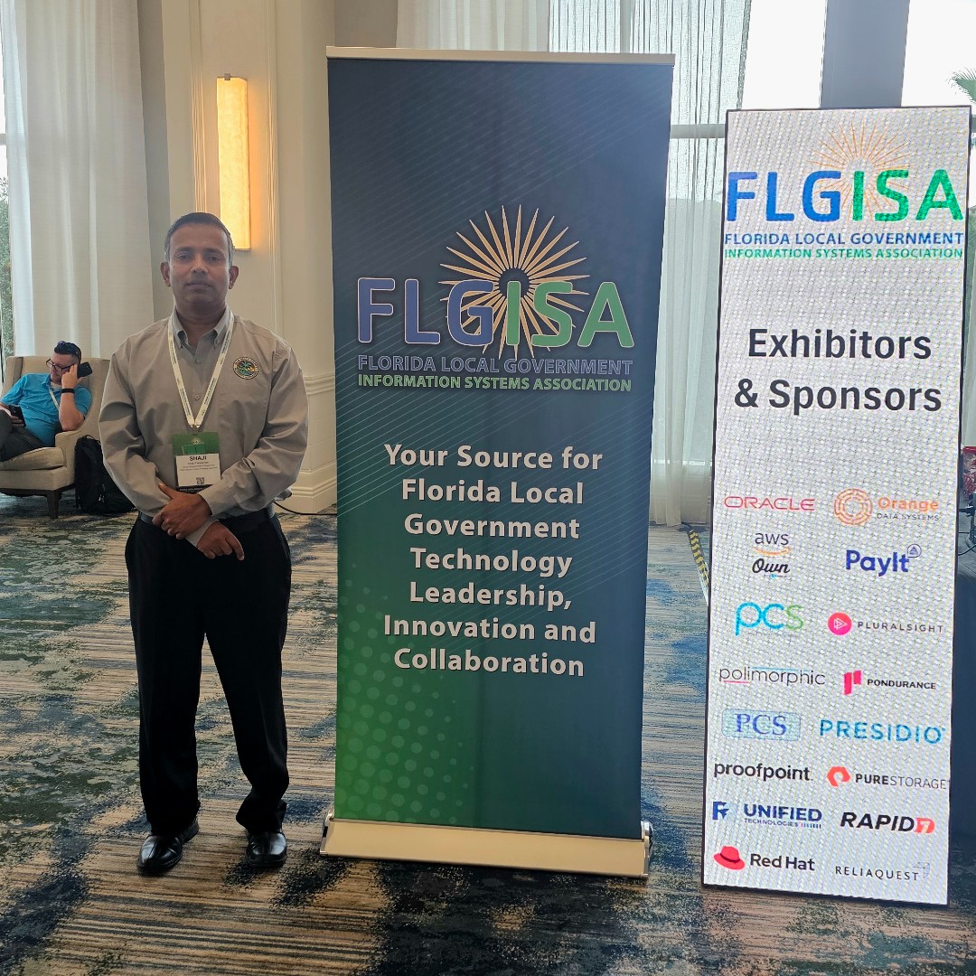 Our Senior Programmer, Shaji Pappachan, CFE, is representing our office this week at the Florida Local Government Information Systems Association symposium. It’s a valuable opportunity to collaborate w/ fellow government tech professionals &amp; exchange insights &amp; best practices.