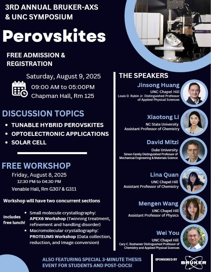 NC State Chemistry (@ncstatechem) on Twitter photo 📢 Our own <a href="/Xiaotong__Li/">Xiaotong Li</a>, Assistant Professor of Chemistry, will be one of the distinguished speakers at the 3rd Annual Bruker-AXS & UNC Symposium on Saturday, August 9th, from 9:00 AM to 5:00 PM. <a href="/uncchemistry/">UNC-Chapel Hill Chemistry</a> <a href="/NCStateSciences/">NC State Sciences</a> #chempack 📢 Our own <a href="/Xiaotong__Li/">Xiaotong Li</a>, Assistant Professor of Chemistry, will be one of the distinguished speakers at the 3rd Annual Bruker-AXS & UNC Symposium on Saturday, August 9th, from 9:00 AM to 5:00 PM. <a href="/uncchemistry/">UNC-Chapel Hill Chemistry</a> <a href="/NCStateSciences/">NC State Sciences</a> #chempack