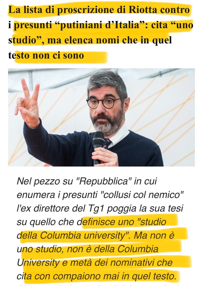 k_arsenale's tweet image. LEGGENDARIO #GianniRiotta nel 2022: cita una lista nomi di Putiniani, stilata dalla Columbia University, ma invece…….