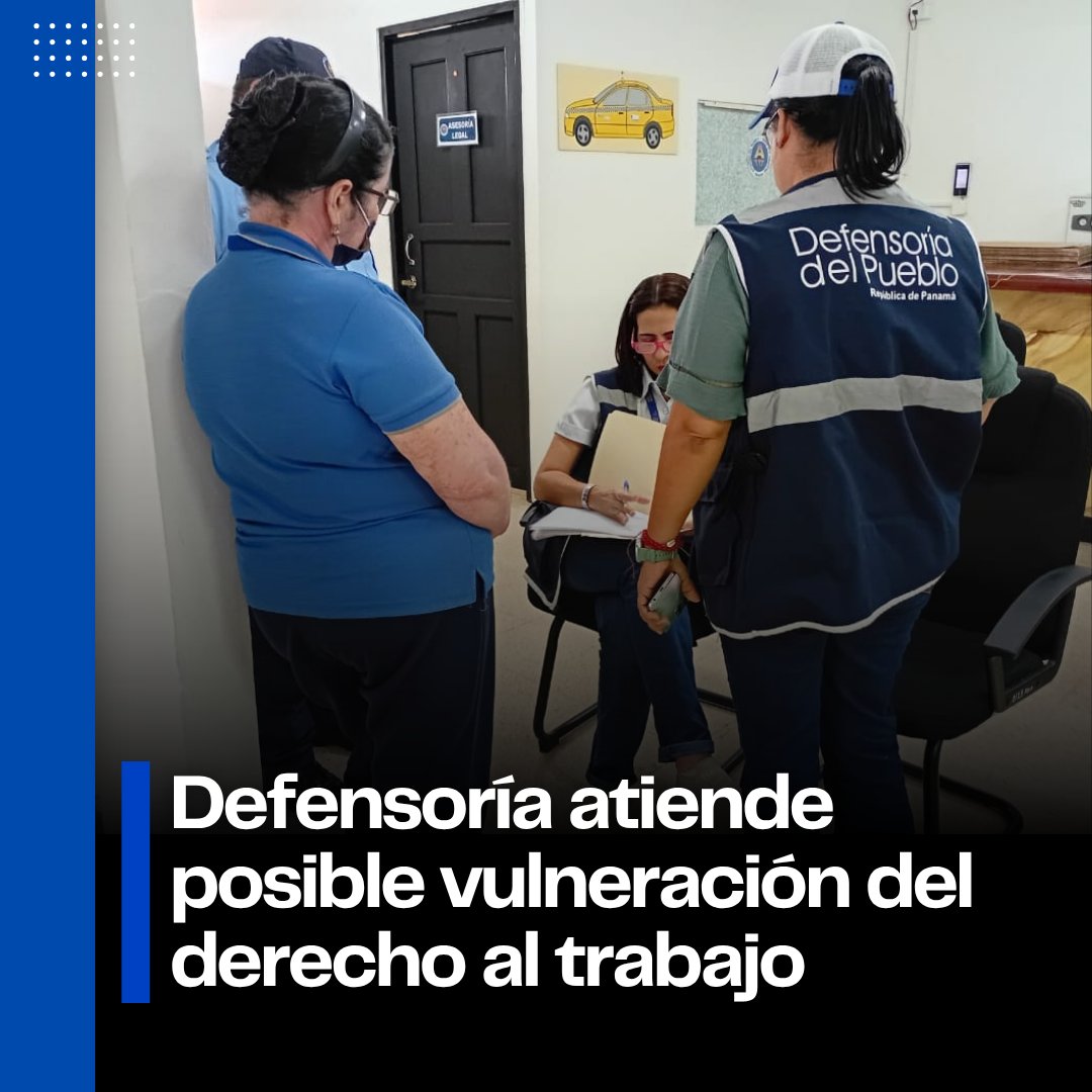 Defensoría del Pueblo de Panamá🕊 (@defensoriapan) on Twitter photo La Defensoría del Pueblo, a través de su Oficina Regional de Herrera realizó una visita a la Autoridad del Tránsito y Transporte Terrestre (ATTT), par dar seguimiento a una queja por posible vulneración del Derecho al Trabajo.
<a href="/eleblancg/">Eduardo Leblanc Jr.</a> <a href="/ATTTPanama/">Autoridad del Tránsito</a> La Defensoría del Pueblo, a través de su Oficina Regional de Herrera realizó una visita a la Autoridad del Tránsito y Transporte Terrestre (ATTT), par dar seguimiento a una queja por posible vulneración del Derecho al Trabajo.
<a href="/eleblancg/">Eduardo Leblanc Jr.</a> <a href="/ATTTPanama/">Autoridad del Tránsito</a>