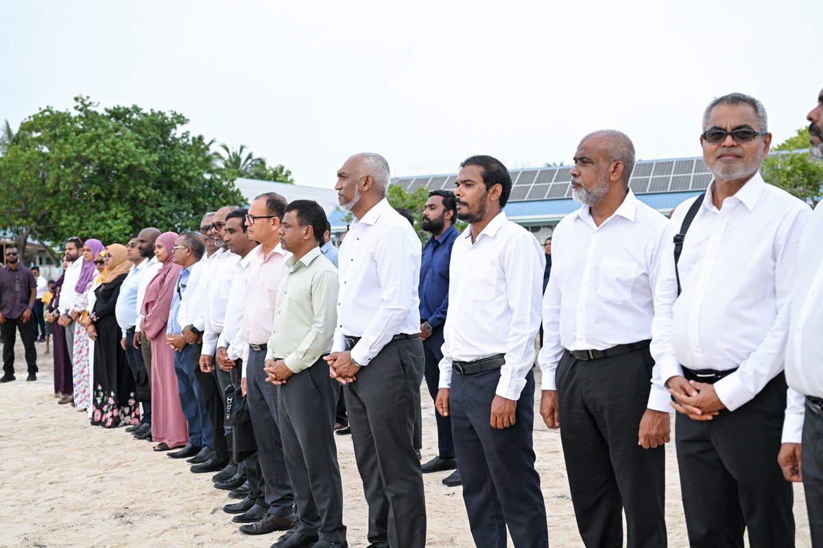 President Dr <a href="/MMuizzu/">Dr Mohamed Muizzu</a> attends the groundbreaking ceremony for the construction of the new Hospital in Velidhoo. At the ceremony, the Minister of Health Abdulla Nazim Ibrahim, Managing Director of Road Development Corporation (RDC) Brigadier General (Retd) Ali Zuhair, and
