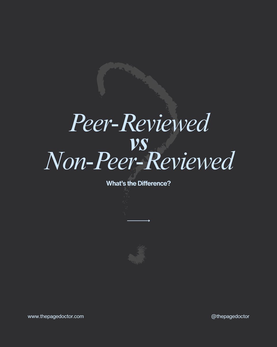 ThePageDoctor's tweet image. Peer-Reviewed VS Non-Peer-Reviewed: What's the difference? 👀 check here! 👇🏻
instagram.com/p/DMc_YK3Oh5l/…