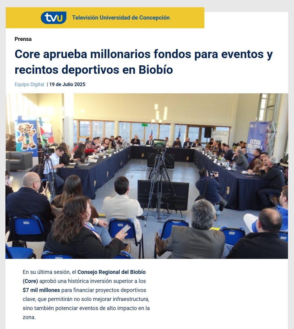 Importantes noticias para el Deporte en la región. Detalles aquí:
tvu.cl/prensa/2025/07…