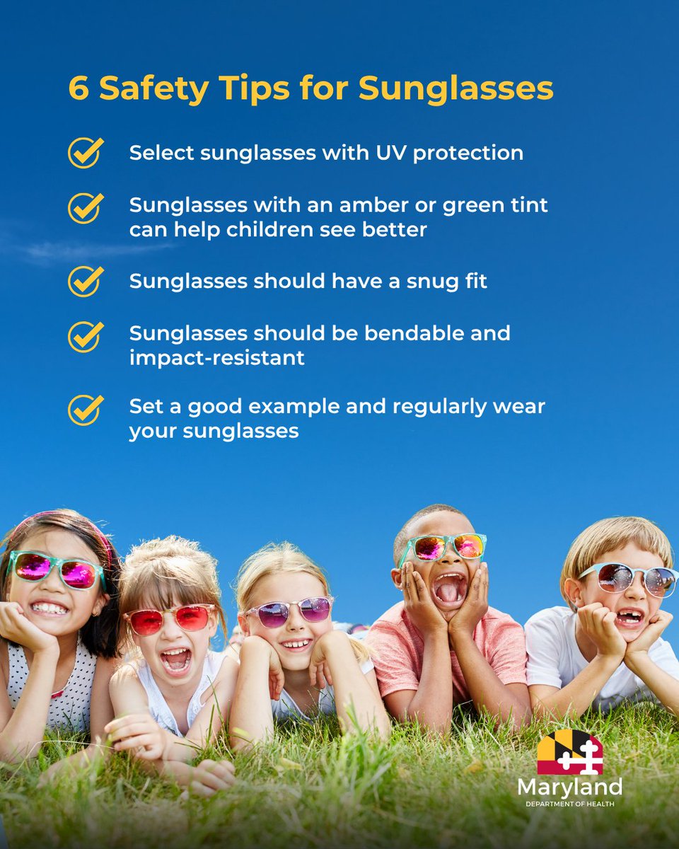 MDHealthDept's tweet image. Protecting your skin and eyes from harmful ultraviolet (UV) rays is essential if you spend time outdoors. Learn these sun protection tips to keep you and your loved ones safe from the summer sun: health.maryland.gov/sunprotection
