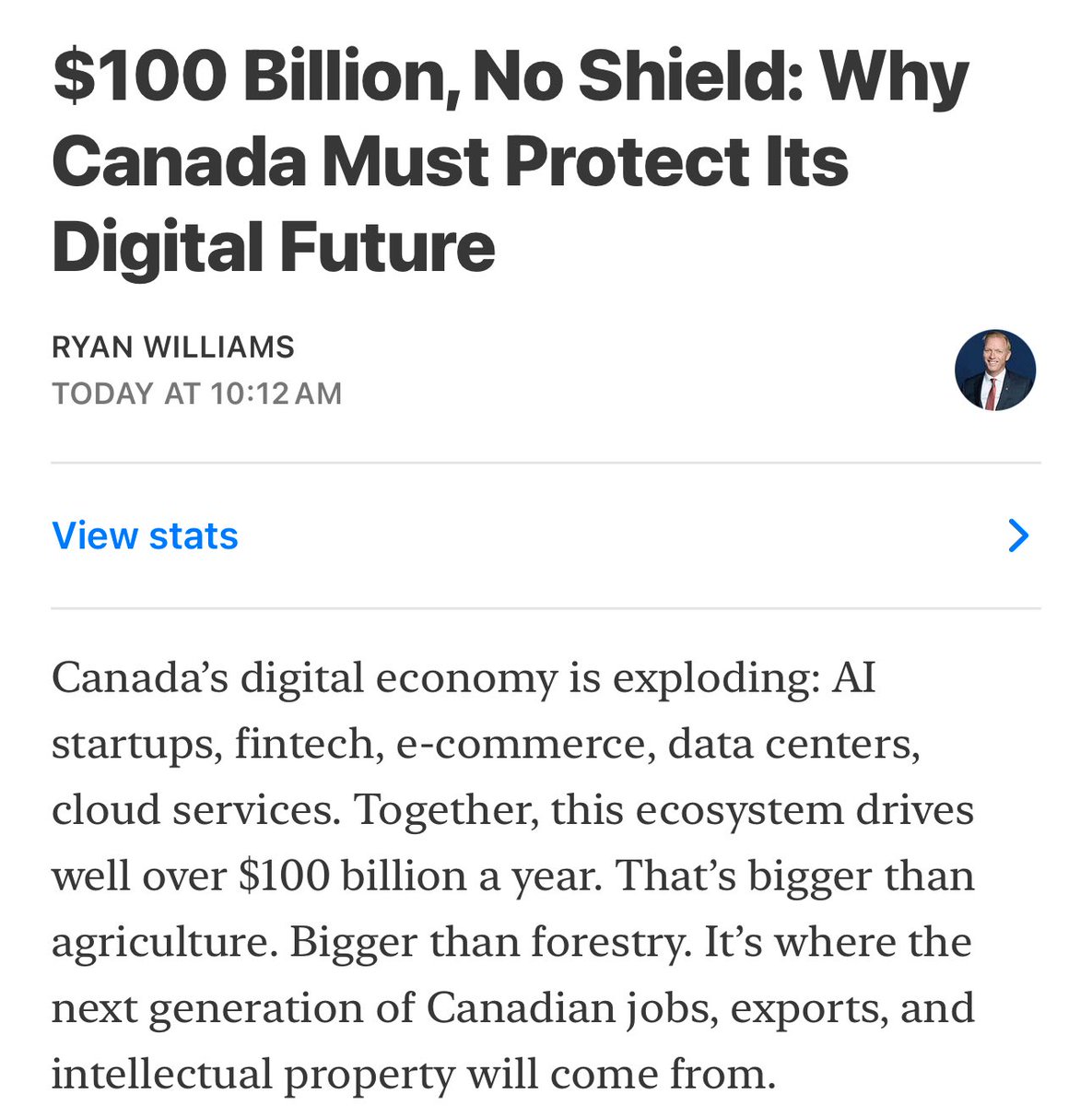 Ryan_r_Williams's tweet image. $100 Billion, No Shield: Why Canada Must Protect its Digital Future
substack.com/@ryanwilliamsb…