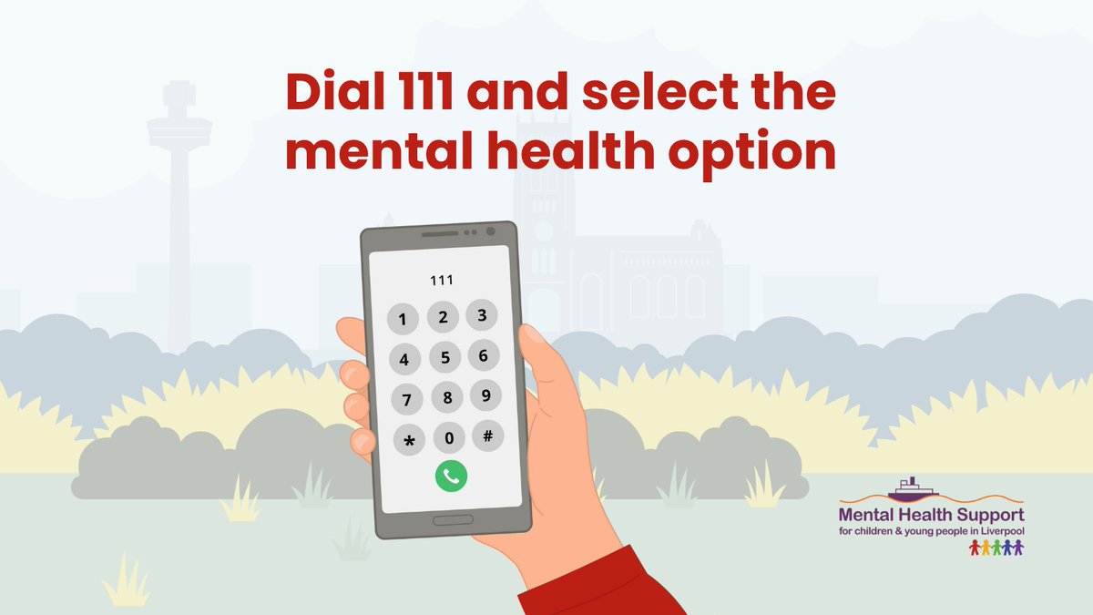 If a child or young person needs urgent support with their mental health, they can call #NHS111 any time day or night, 365 days a year. Select the mental health option. 

Find more about mental health crisis care for children and young people in Liverpool&gt;
liverpoolcamhs.com/emergency-advi…