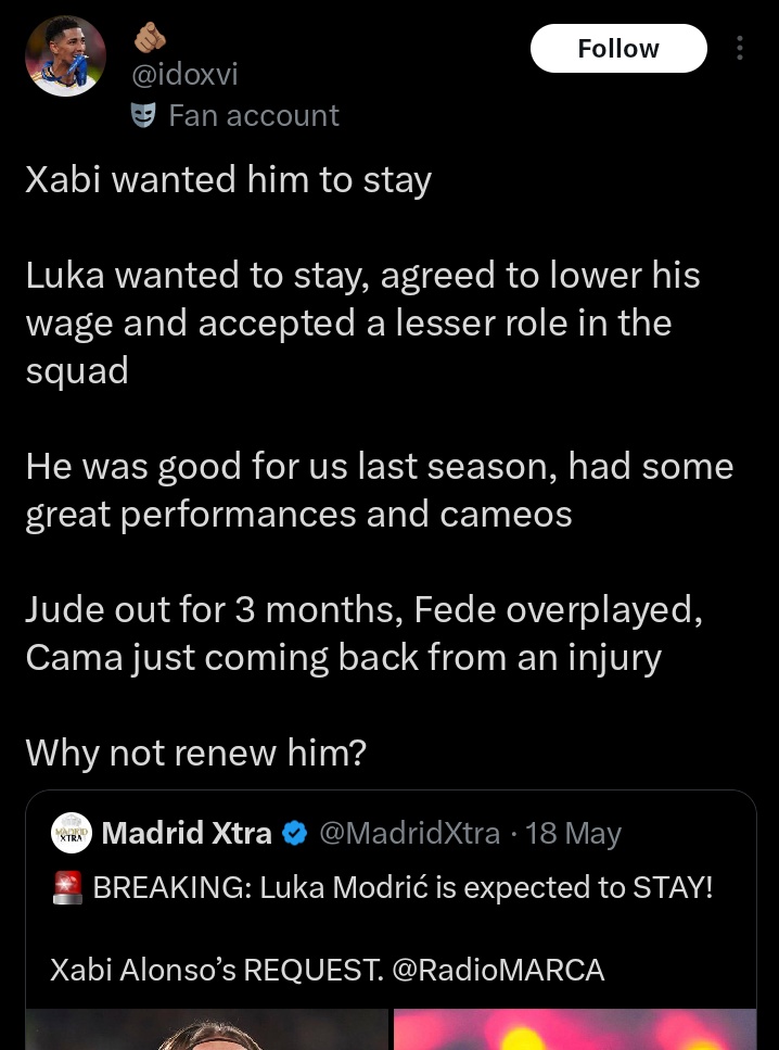 VibiRMCF15's tweet image. Jude and Vini's cultists can't stand that Mbappé is stealing the spotlight from their favourite. They said Madrid should hand the number 10 to a benchwarmer instead! I mean, what's next? They're coming up with wild theories, like Mbappé kicking Modric out just to claim the no 10