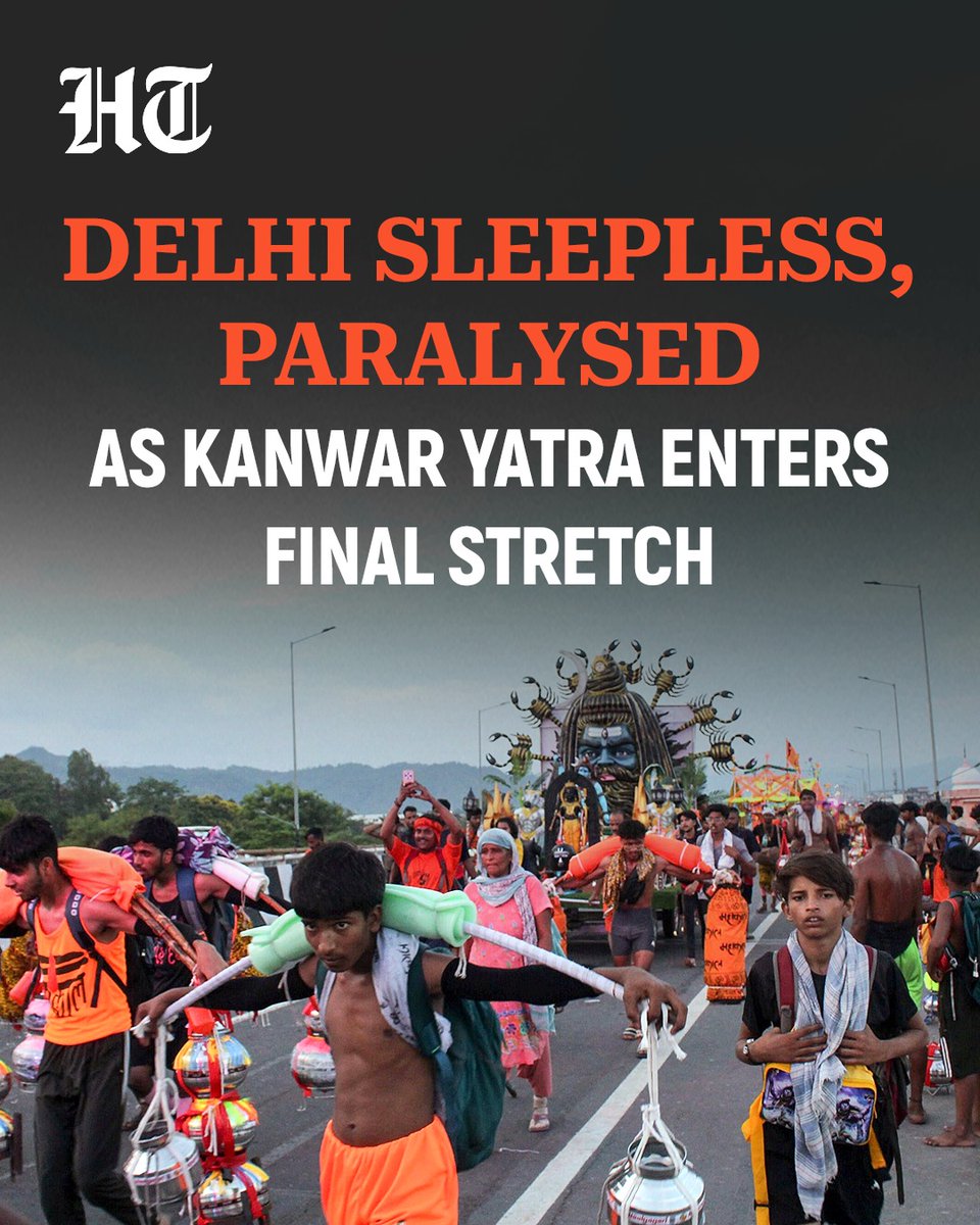 htTweets's tweet image. 🚨“More like siege than pilgrimage.” 🚨
With roads blocked, 87+ decibel noise, and over 250 complaints — Delhi residents say the final leg of the Kanwar Yatra has brought sleepless nights, chaos, and fear. READ 👇🏻
More on the story 🔗hindustantimes.com/india-news/kan…