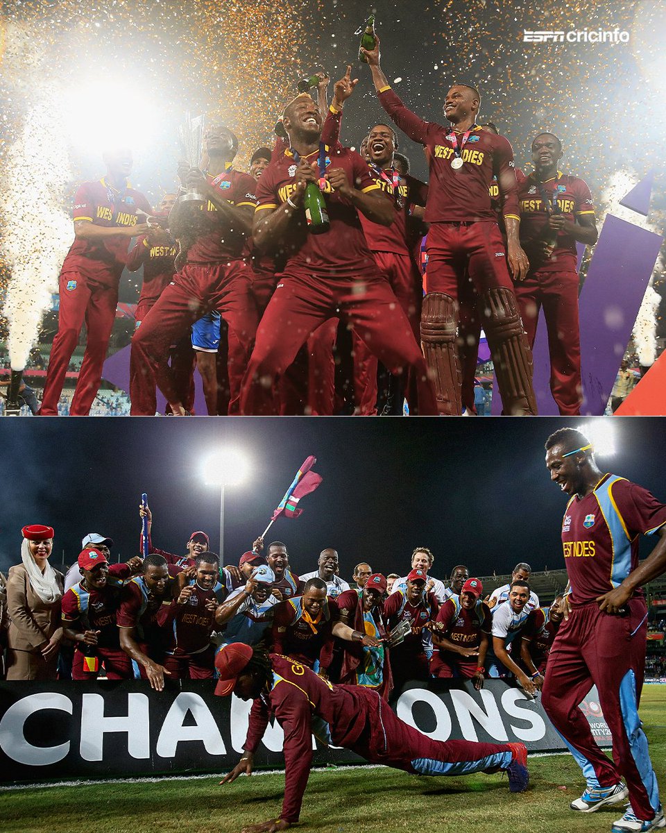 ESPNcricinfo's tweet image. Andre Russell signs off from international cricket with two T20 World Cups in his bag ⭐