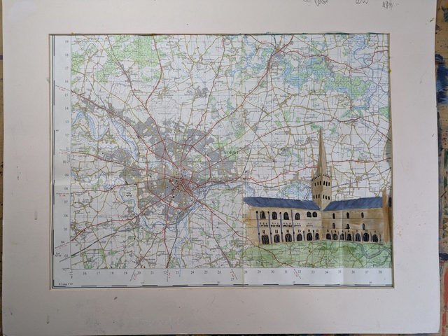 LincolnMapLady's tweet image. Beautiful @Nrw_Cathedral painted on a #VintageMap from 1969
I used to love visiting this wonderful building when I lived in #Norfolk
Find prints online at original-art-prints.sumupstore.com/product/norwic…
#MHHSBD #LincsConnect #UKMakers #NorwichCathedral