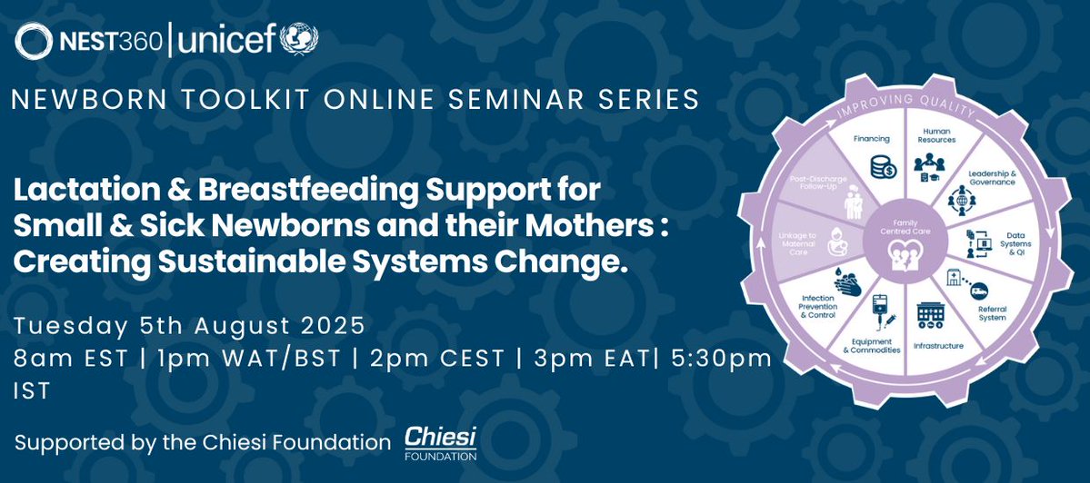 NewbornToolkit's tweet image. 📢 Join us in 2 weeks-Newborn Toolkit + PATH webinar!
🔎 “Lactation & Breastfeeding Support for Small & Sick Newborns&their Mothers:Creating Sustainable Systems Change for World Breastfeeding week!
📆5th Aug
💭 Live Fr translation
🕐3pm EAT|1pm WAT
👉 bit.ly/WBW8_25