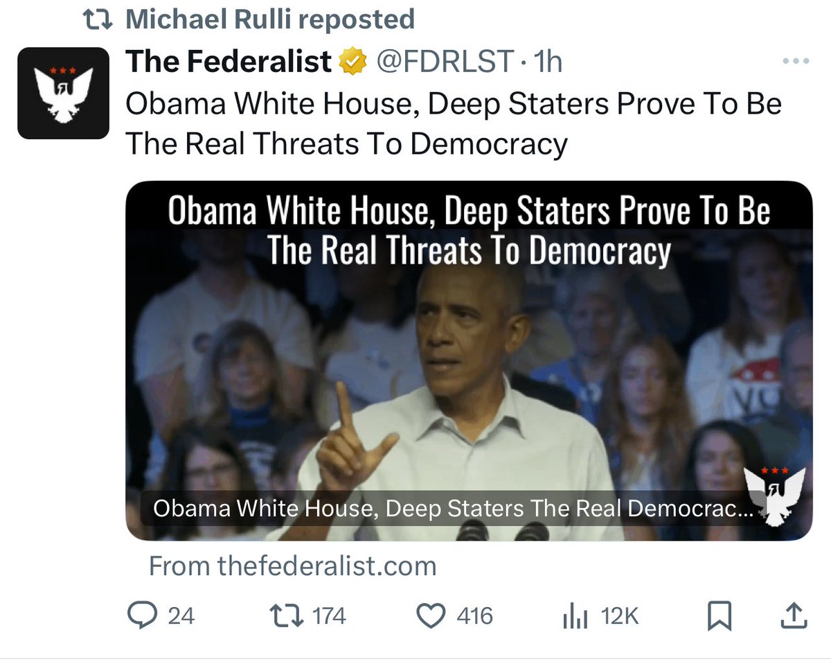 Our, nice retweet <a href="/michaelrulli/">Michael Rulli</a>, everyone is very interested in a president that hasn’t been in office in almost 10 years now. 

Hey by the way, why did you vote multiple times to protect pedophiles in the Epstein files?