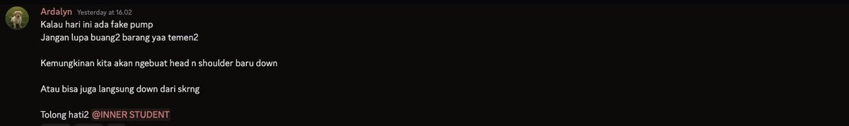 Ardalyn_'s tweet image. Hari ini market koreksi lumayan dalam
8-10% an
Tapi aku sudah reminder akan koreksi itu dari kemarin di inner circle, dan sudah bilang untuk hati2 dan waktunya buang2 barang, dan tadi pagi remind lagi untuk buang barang lagi
dan koreksipun akhirnya beneran terjadi
very good…