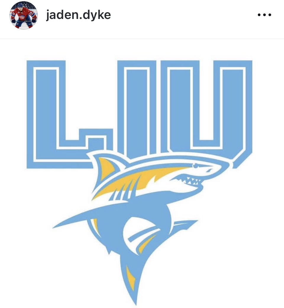CollegePuckNXT's tweet image. ‼️🚨BREAKING🚨‼️
The Long Island University Sharks have received a commitment from Jaden Dyke!
🦈🦈🦈
The ‘04 born Forward from St. John’s, Newfoundland had 55 points in 56 GP during the 2024-25 season for the Rochester Jr Americans (NAHL).