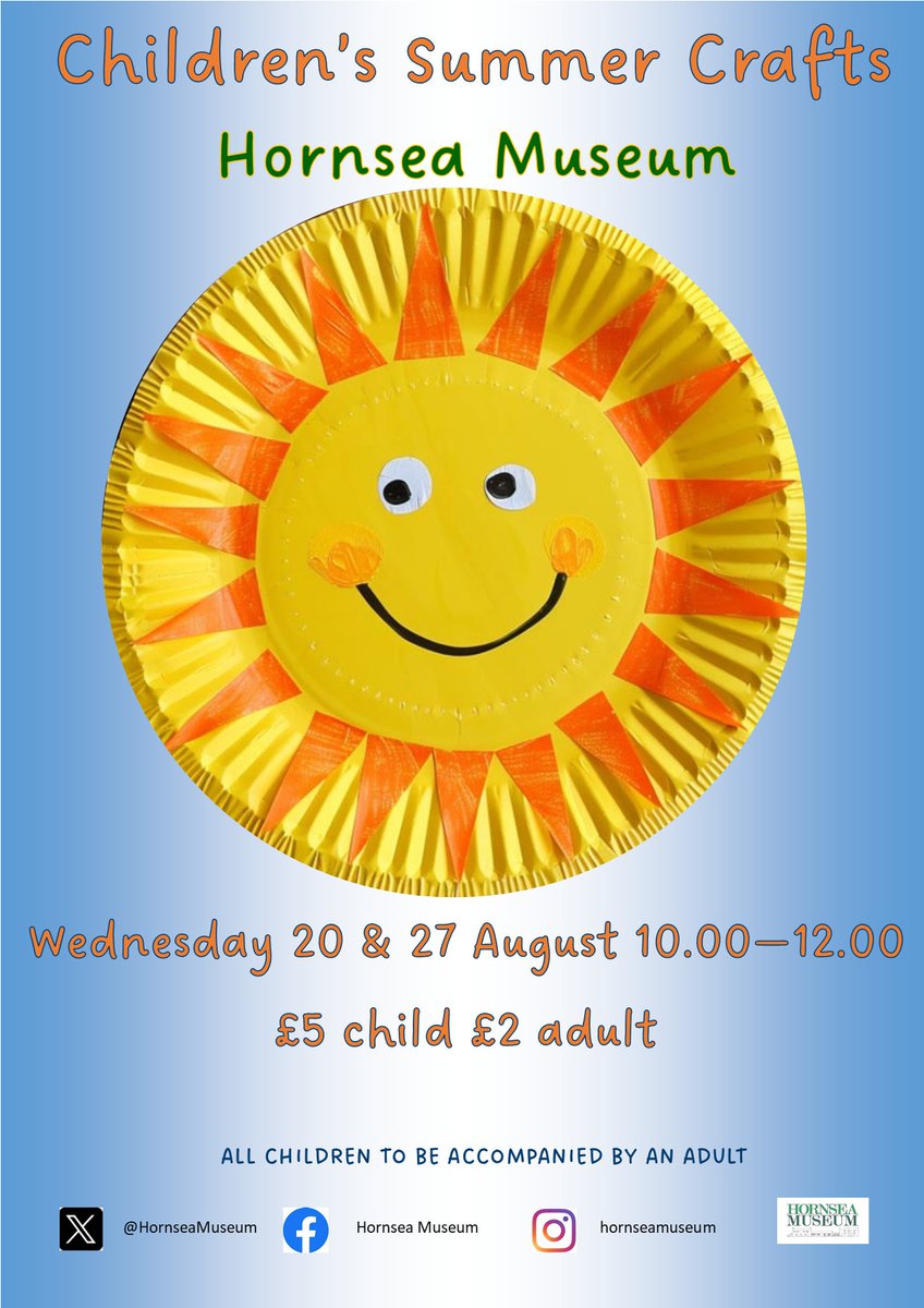CHILDREN'S SUMMER CRAFTS Join our crafters for two craft workshops taking place in August on 
WEDNESDAY 20 &amp; 27 AUGUST 10.00 - 12.00.
Tickets on sale now from our shop, or turn up on the day.