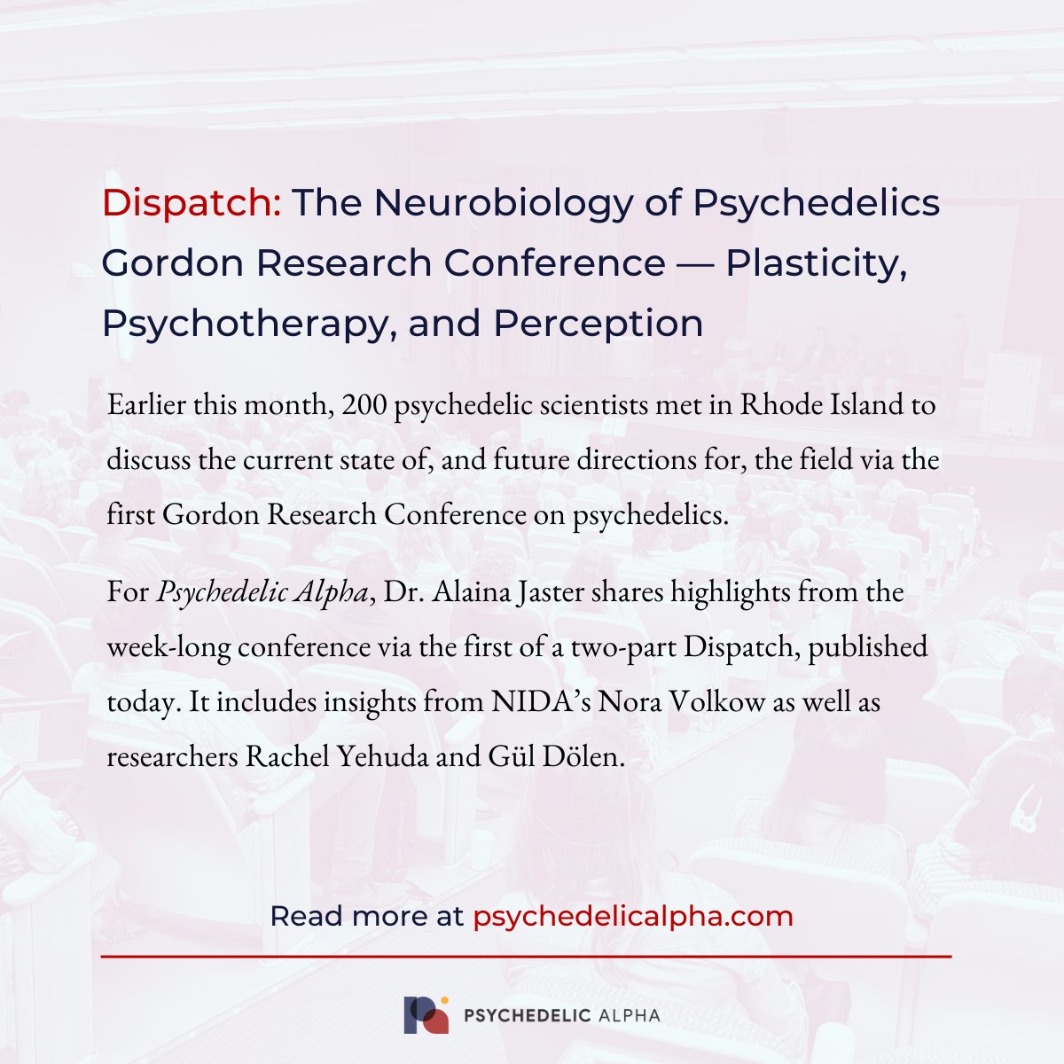 Psyched_Alpha's tweet image. Dispatch: The Neurobiology of Psychedelics Gordon Research Conference (Part 1)
200 psychedelic scientists met in Rhode Island to discuss the field via the first Gordon Research Conference on psychedelics.
Read more: psychedelicalpha.com/news/dispatch-…