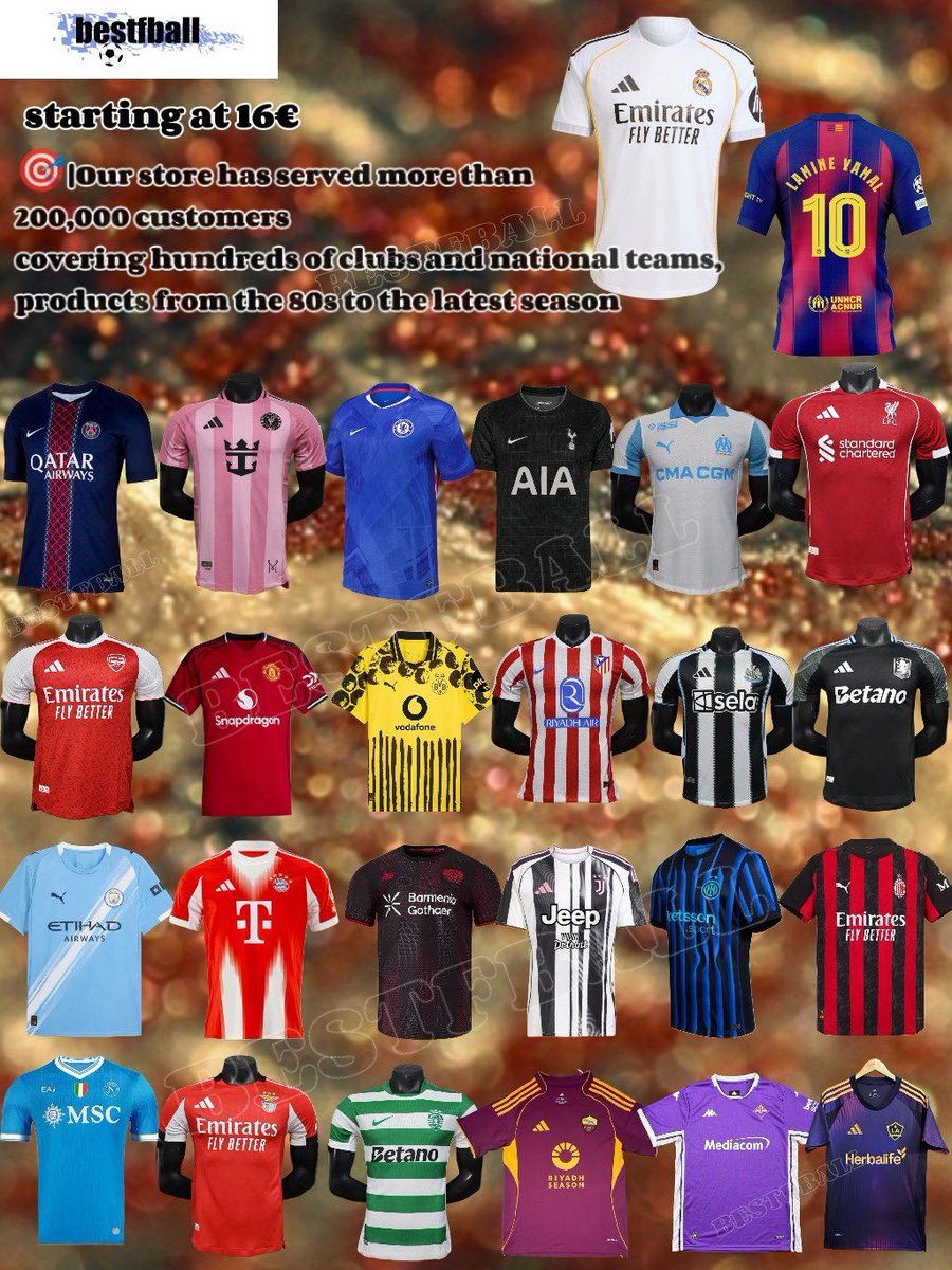 scrapytweets's tweet image. 🌍Worldwide shipping
Arrived in 2 weeks ✈️ 

🔥📦Get your top-quality football jerseys for as low as £16! Classic, retro, and new season kits all in one store. Tap the link below and start your collection today!👕👇
bestfball.com/?rfsn=8408420.…

Vintage Jersey 🧵Thread