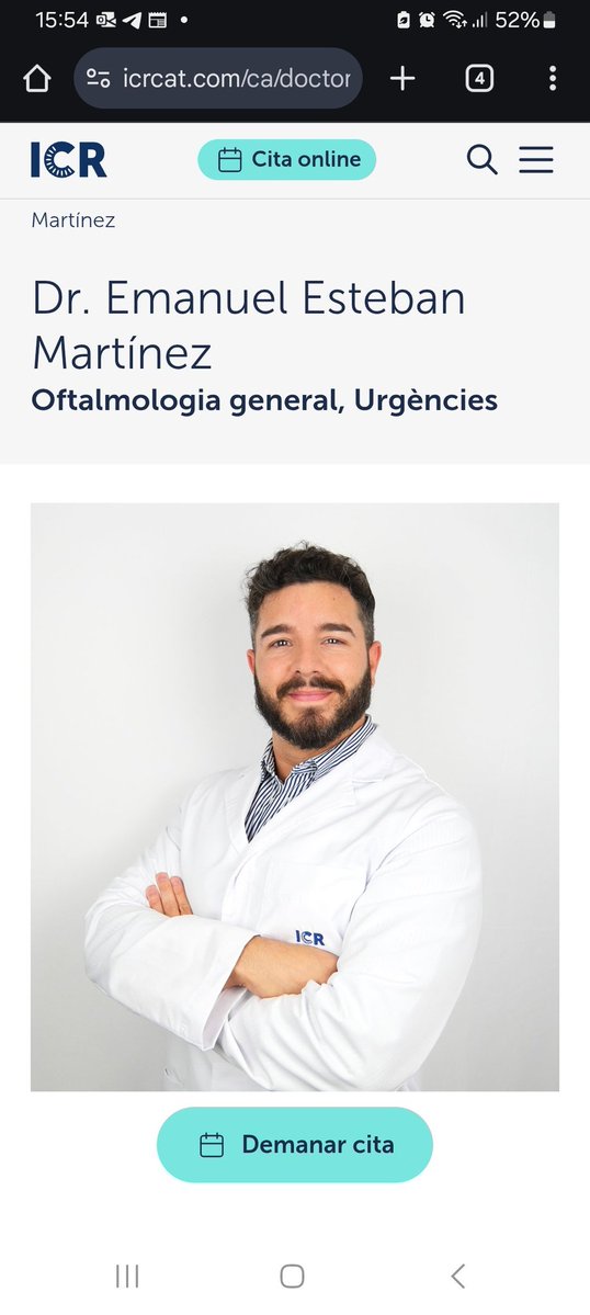 ElGatCat667271's tweet image. Fotografia del Dr. Emanuel Esteban Martínez. De l'Institut Català de la Retina. Et fa fora de la consulta si li parles en català. Aquest és el catalanòfob feixista. No us confongueu.