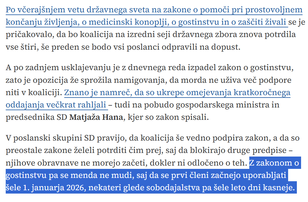 Vlada, ki naj bi ji bila stanovanjska kriza prioriteta bo z Airbnb zakonom še počakala in dala lobistom čas do jeseni, da najdejo način kako regulacijo še dodatno omiliti in jo po možnosti prestaviti v leto 2054.

Nov pljunek v obraz vsem, ki so v stanovanjski stiski.