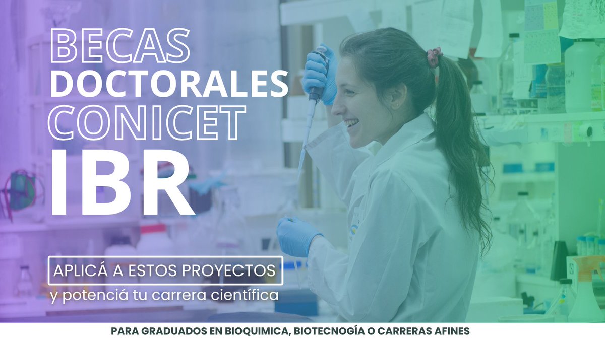 IBR_CONICET's tweet image. 🔬 ¡Convocatoria abierta a becas doctorales CONICET en el IBR! 🧬
5 años para investigar en biociencias, con la dirección de científicxs referentes en un entorno de excelencia. Chequeá las Becas vigentes aquí 👉instagram.com/p/DMc_Iq4gFSb/…
#BecasCONICET #CienciaArgentina