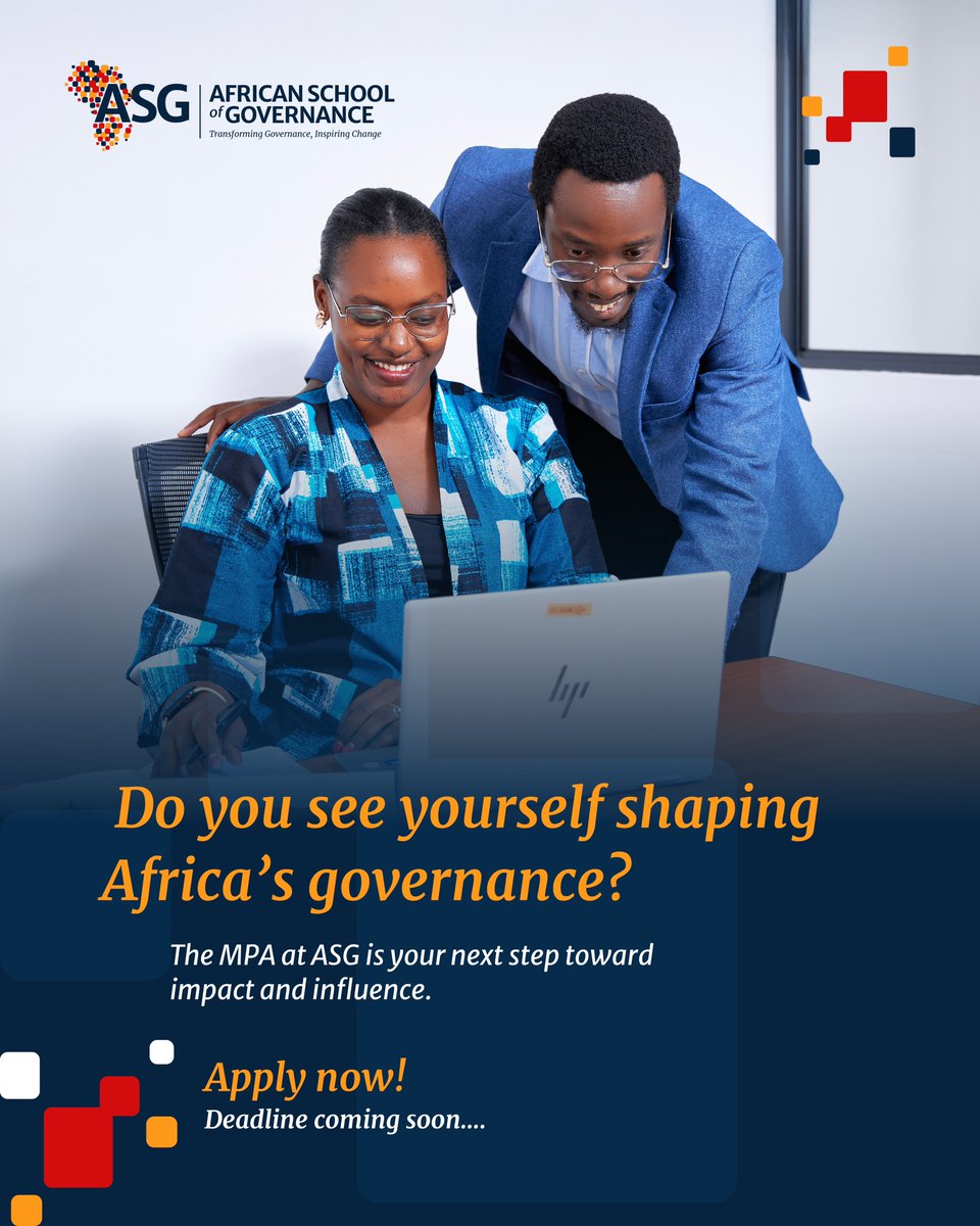 The future of governance in Africa depends on bold thinkers, reformers, and policy innovators from every corner of the continent.

🗓️ Deadline: July 31 

Apply now and start the journey!

 #ASG #MPA #ASGMPA #AfricaLeads #PolicyMatters