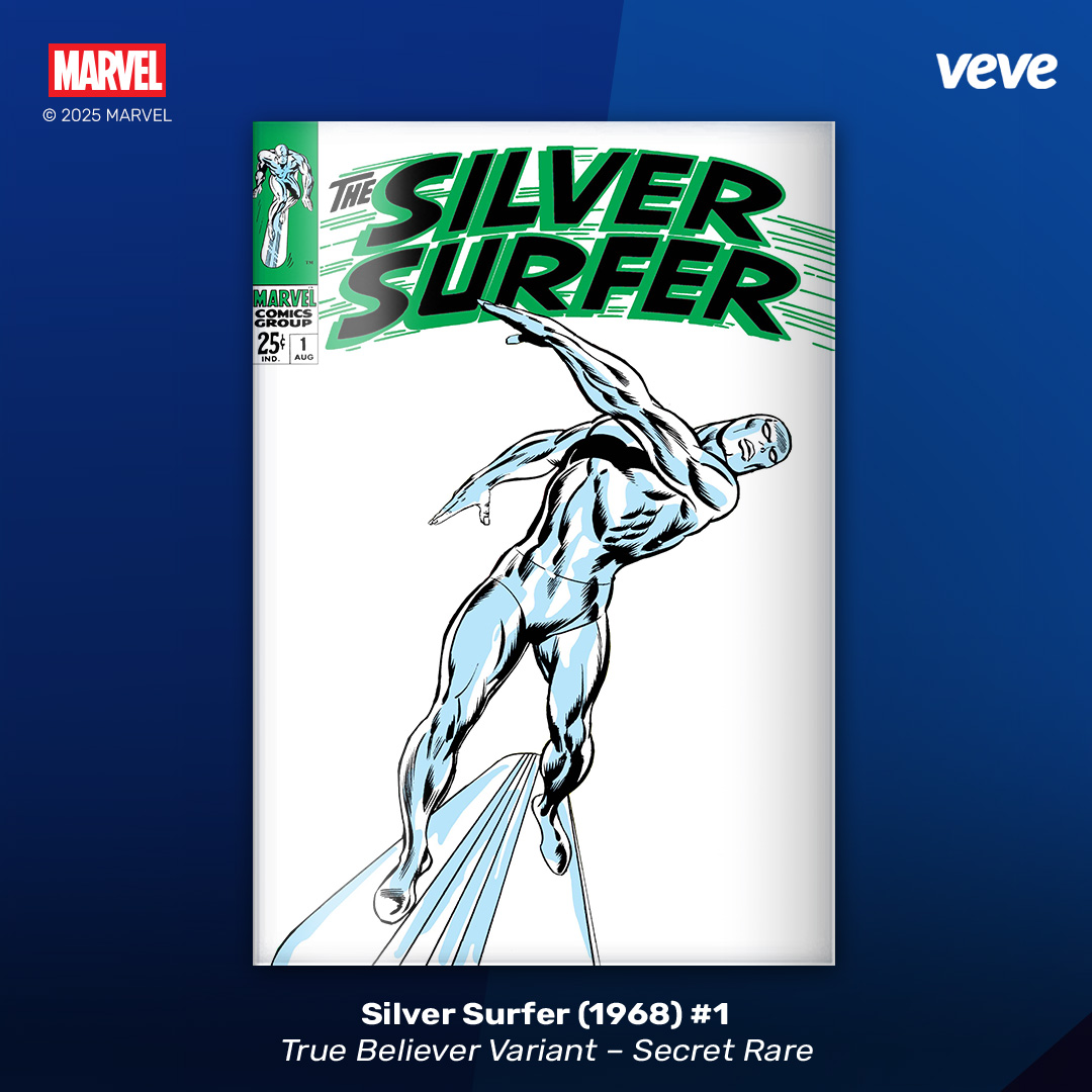 veve_official's tweet image. WAITLIST CLOSES SOON!
Join now 🏄♂️ bit.ly/3IKJzGR for your chance to land the True Believer Variant - Secret Rare of the First Appearance of Shalla Bal!
This release features VeVe exclusive Rare and Ultra Rare cover art by Ron Lim.
@Marvel's Silver Surfer (1968) #1…