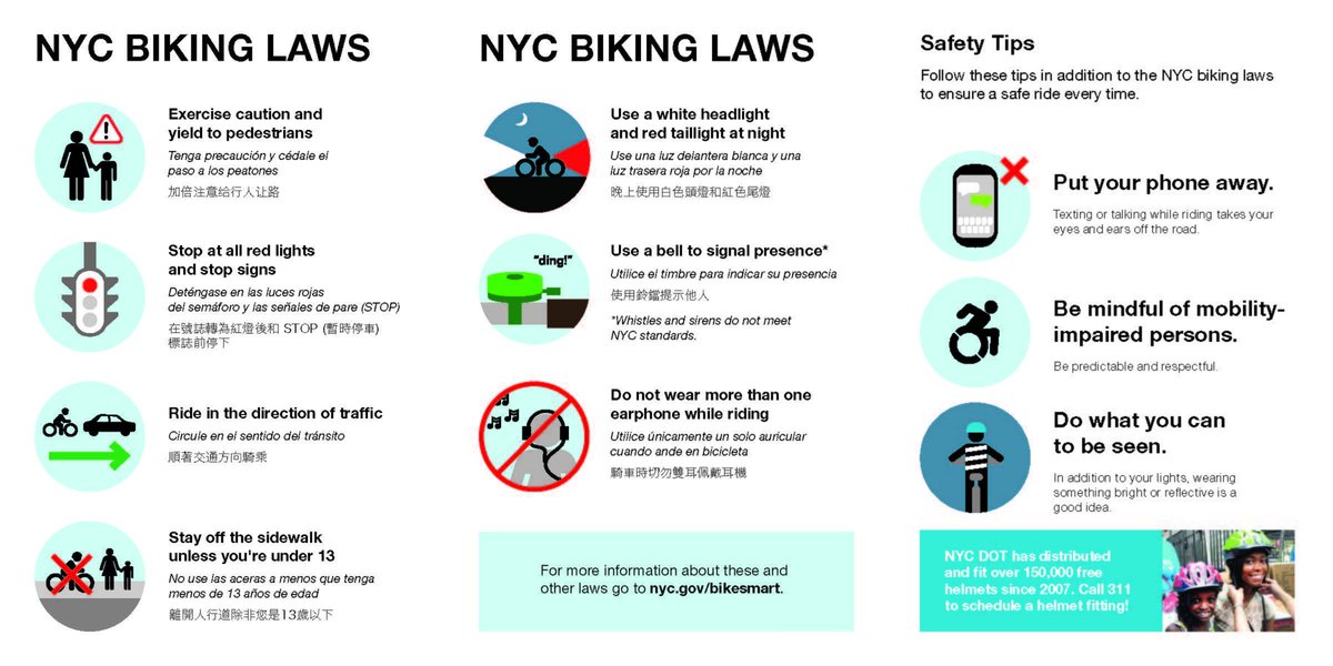 NYPD62Pct's tweet image. Bicycle collisions are on the rise. Bicyclists, please:
🚲 Watch for Pedestrians.
🚲 Do not ride recklessly.
🚲 Use marked bicycle lanes.
🚲 Travel in the direction of traffic.
🚲 Obey all traffic lights, stop signs, and one-way signs.
🚲 Always use safety equipment.
