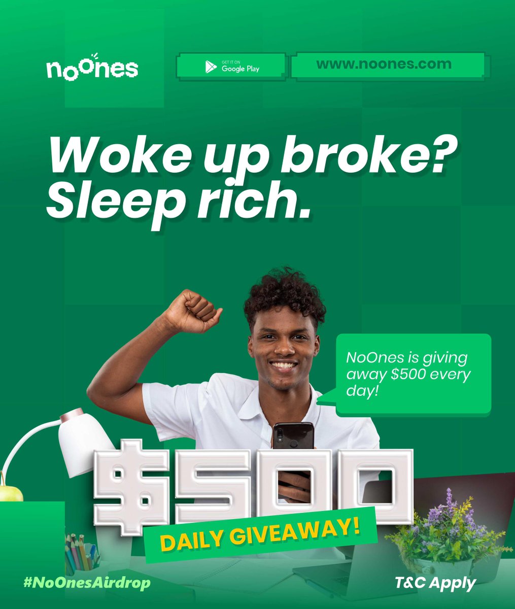 McinikaWaLamar's tweet image. Unaamka huna kitu? Unala ukiwa tajiri
@noonesapp wanatoa $500 kila siku kwa washindi wa bahati nasibu kupitia trades kwenye app yao!
👉 Fanya trade yoyote, kila trade ni nafasi moja ya kushinda.
📲 Pakua sasa noones.com
👥 @ray_noOnes
#NoOnesAirdrop