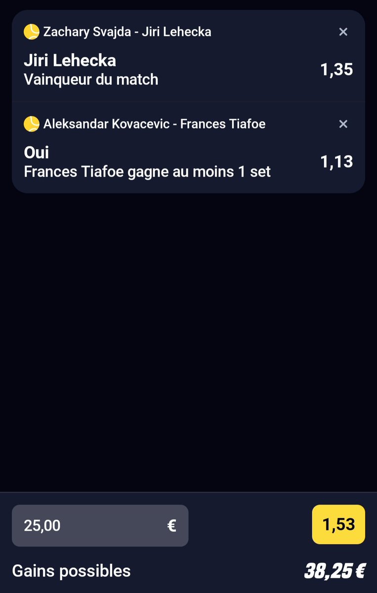 MultiPronos__'s tweet image. 2ème prono tennis du jour 🎾 

#ATP 500 Washington 🇺🇸

👉 Lehecka
👉 Tiafoe [H+1]
📊 1,53
💸2,5% 
⏰️17h00 | 1h00 

❤️/♻️ pour le soutien 
#TeamParieur