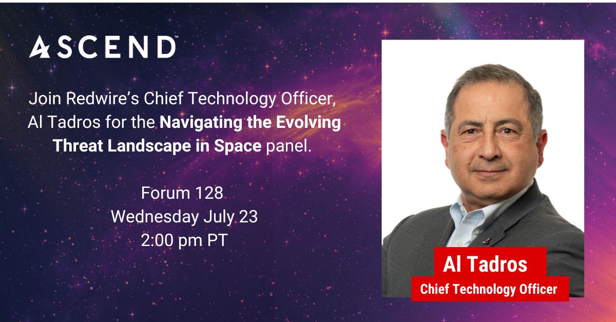 RedwireSpace's tweet image. At 2pm PT today @ascendspace!
Redwire's CTO, Al Tadros will join experts to discuss the emerging threats shaping the space security landscape, from cyber risks and electronic warfare to counterspace capabilities and geopolitical tensions.
Experts will examine how government…