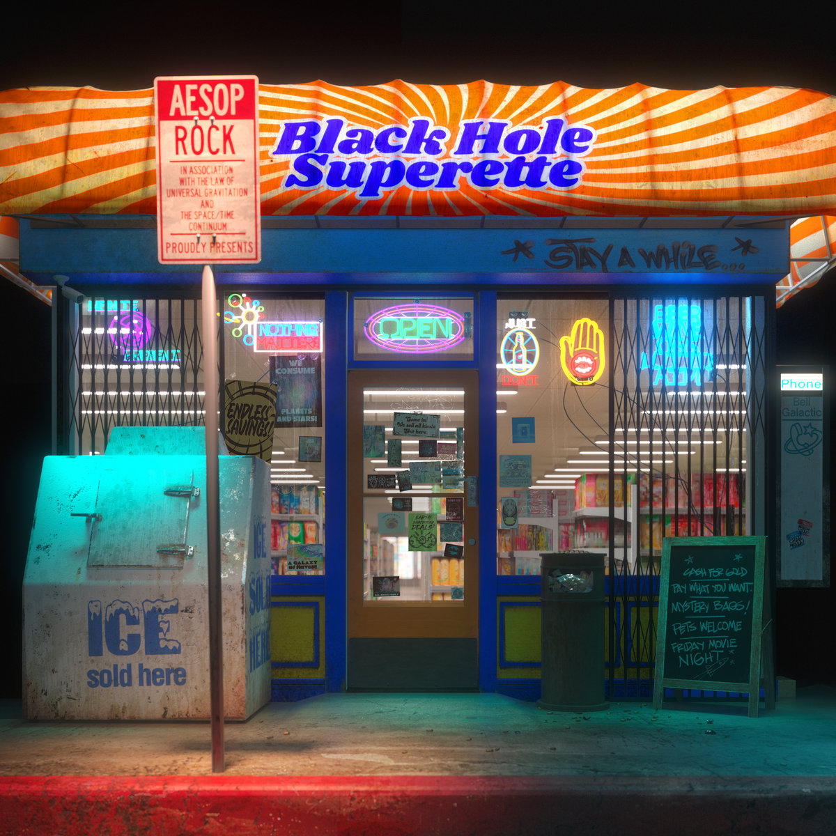 Freelastica's tweet image. ¡Me maravilla este disco! Lo nuevo de @AesopRockWins 🤜'Black Hole Superette'🤛aesoprock.bandcamp.com/album/black-ho…