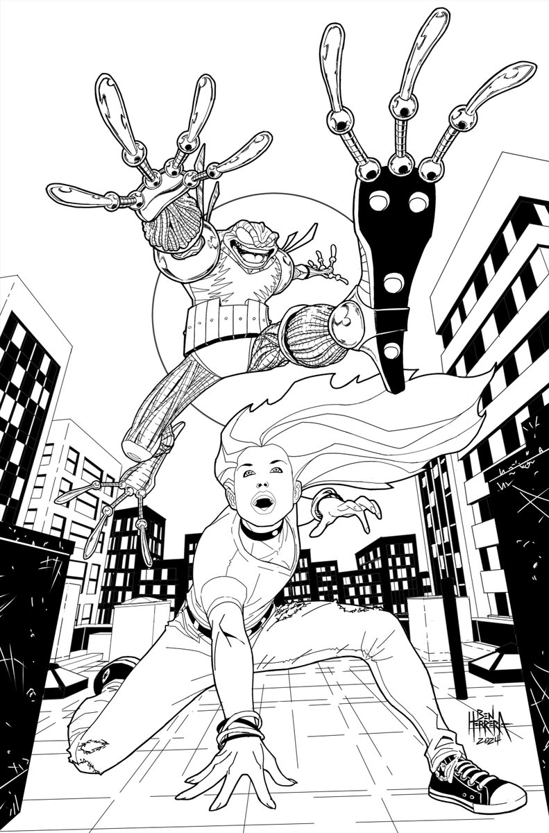 BenHerrera01's tweet image. Here are 2 versions I did of a Cyberfrog trading card Illo. Original and actual thumbnails included. @dwamsart suggested I add the Vyzpzz and their honeycomb stuff which I thought was a cool idea. I turned them both in because I couldn't decide which one I liked better.