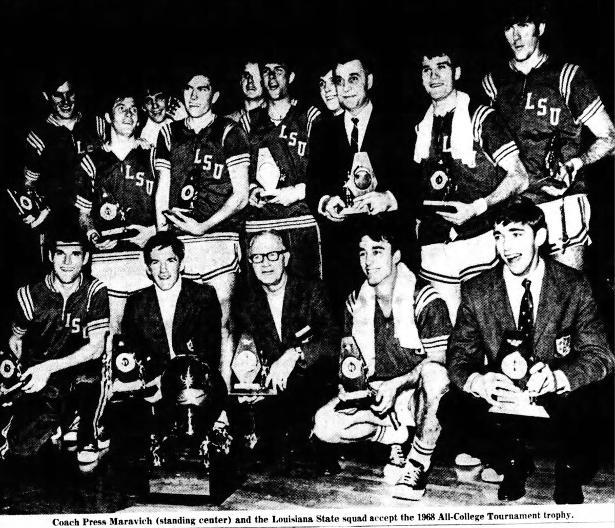 dbgiant's tweet image. December 30, 1968 - Press Maravich and his LSU Tigers defeated the Duquesne Dukes 94-91 to capture the 1968 All-College Basketball Tournament. LSU's Pete Maravich was named the tournament MVP.