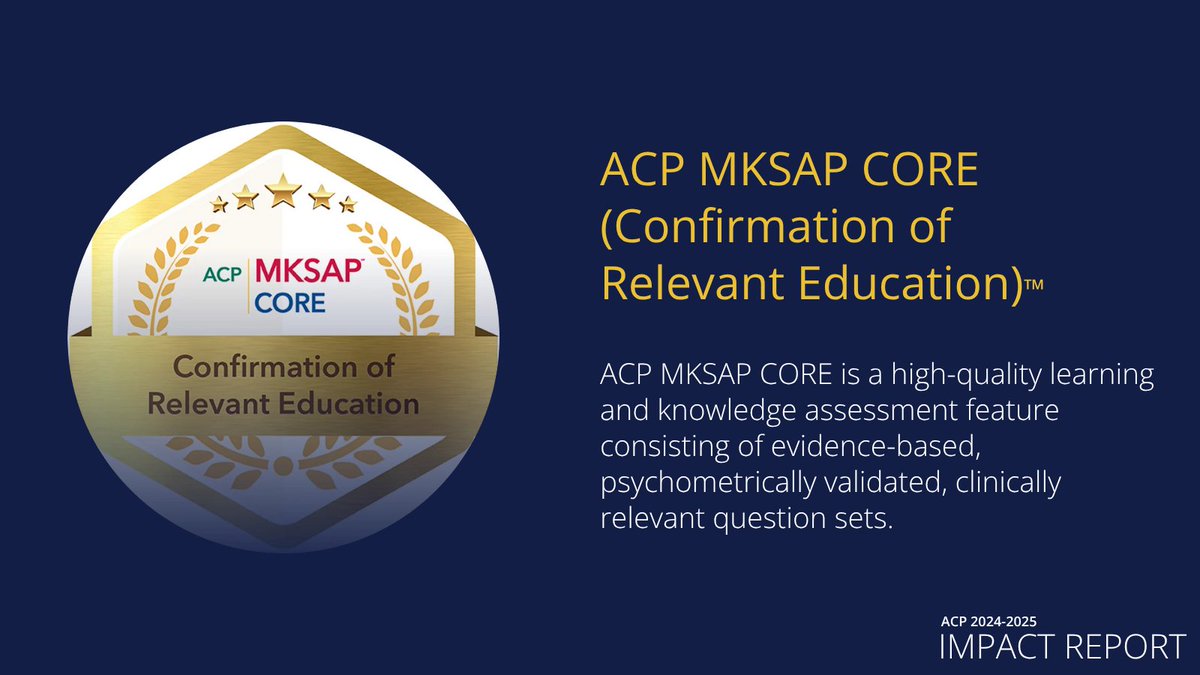 ACPIMPhysicians's tweet image. Over the past year, ACP has developed resources to help IM physicians build the skills they need to deliver better care. Read the full report to learn about ACP MKSAP, the Online Learning Center, the Obesity Management Hub, and more: bit.ly/4o3pg7C #IMProud #IMPhysician