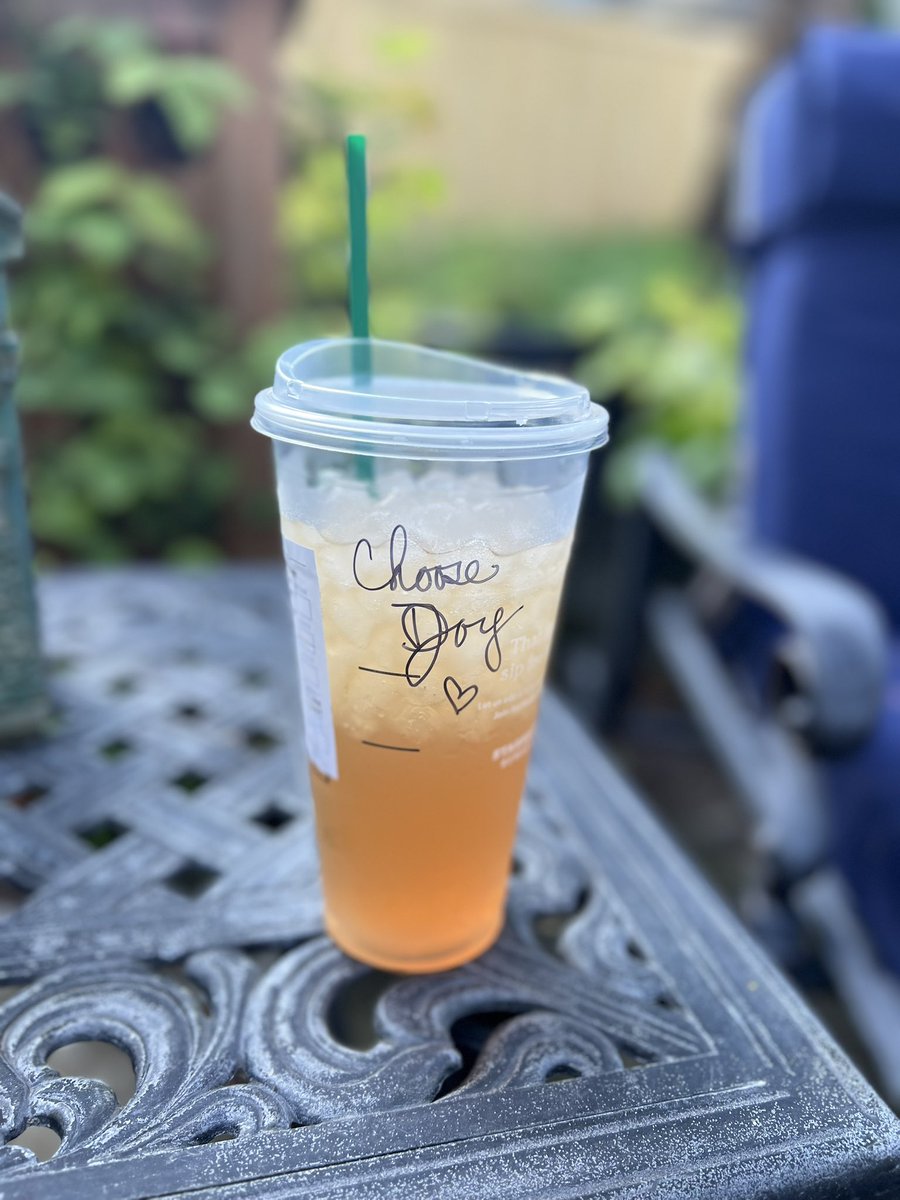 Pretty sure my <a href="/Starbucks/">Starbucks</a> barista started to write “Choose Dog” (because she knows I’ve got a dog), but changed her mind and wrote “Choose Joy.”

Either way, I agree with the sentiment!