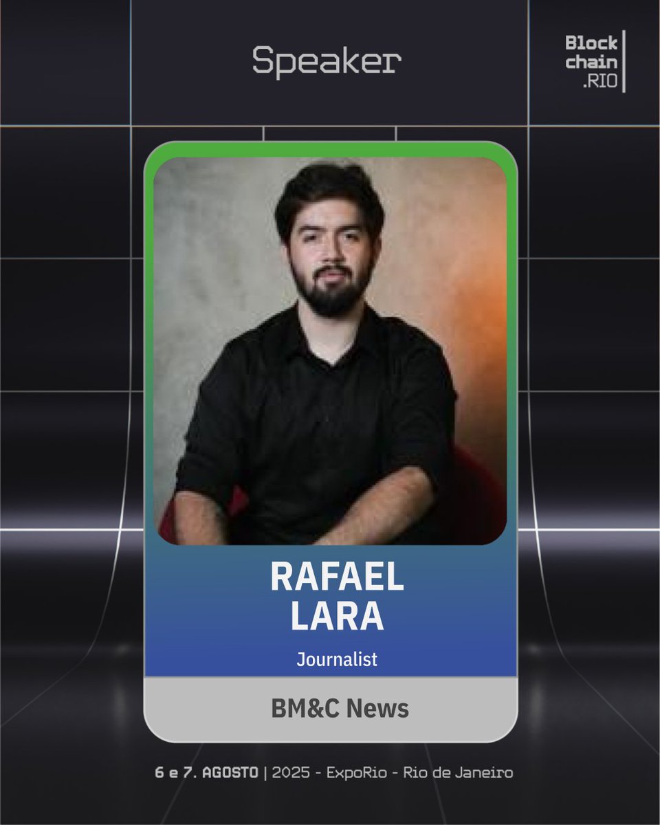 blockchain_rio's tweet image. 🚨Thrilled to announce Rafael Lara BMC as a speaker at #BlockchainRIO2025! Once Head of Content at a publicly traded company & investigative journalist at SBT, now hosting BMConline's Closing, New Deal & CryptoCast.