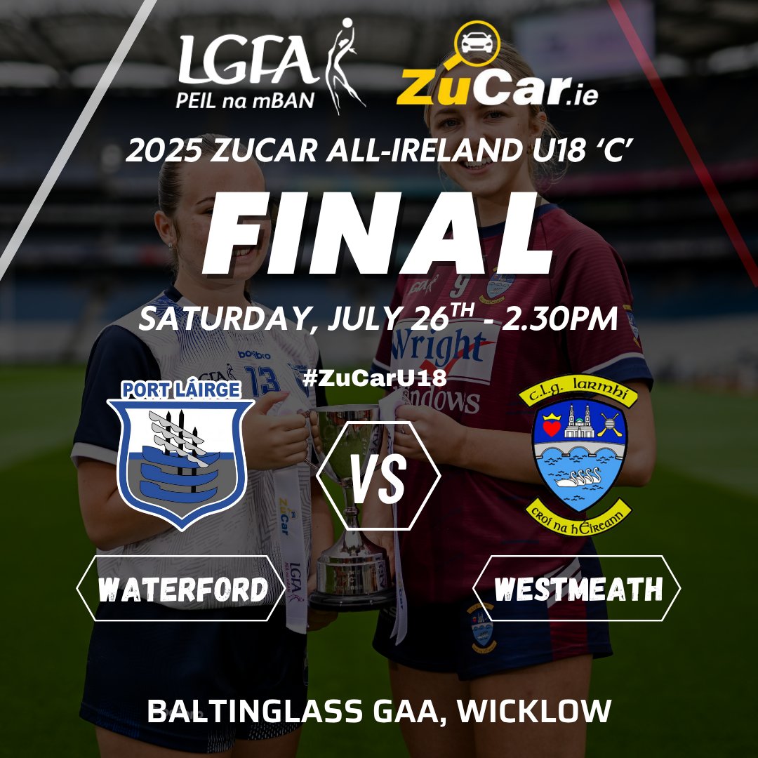 Ladies Football (@ladiesfootball) on Twitter photo 2025 <a href="/ZuCarIreland/">ZuCar</a> All-Ireland U18 Finals - Fixture and ticket details!
ποΈSaturday July 26
A: π΄βͺοΈ<a href="/CorkLGFA/">Cork LGFA</a> v <a href="/dublinladiesg/">DublinLGFA</a> π
B: π‘π΅<a href="/Clarelgfa/">Clare LGFA</a> v <a href="/SligoLGFA/">Sligo LGFA</a> β«οΈβͺοΈ
C: βͺοΈπ΅<a href="/WaterfordLGFA/">Waterford LGFA</a> v <a href="/WestmeathLadies/">Westmeath LGFA</a> π±π»
bit.ly/4nRsbQJ
#ZuCarU18 2025 <a href="/ZuCarIreland/">ZuCar</a> All-Ireland U18 Finals - Fixture and ticket details!
ποΈSaturday July 26
A: π΄βͺοΈ<a href="/CorkLGFA/">Cork LGFA</a> v <a href="/dublinladiesg/">DublinLGFA</a> π
B: π‘π΅<a href="/Clarelgfa/">Clare LGFA</a> v <a href="/SligoLGFA/">Sligo LGFA</a> β«οΈβͺοΈ
C: βͺοΈπ΅<a href="/WaterfordLGFA/">Waterford LGFA</a> v <a href="/WestmeathLadies/">Westmeath LGFA</a> π±π»
bit.ly/4nRsbQJ
#ZuCarU18