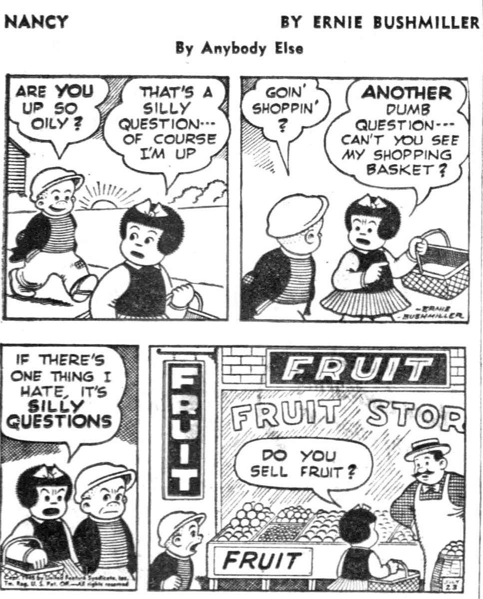 JohnnyCallicutt's tweet image. Nancy By Ernie Bushmiller
July 23, 1945