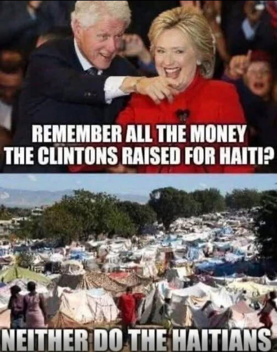 COMBATWEATHER's tweet image. 🎯🎯🎯
#Meme #FunnyMeme #PoliticalMeme #HillaryClinton #BillClinton #Haiti #HaitiEarthquake #MAGA #MAGAMeme #Corruption #DeepState