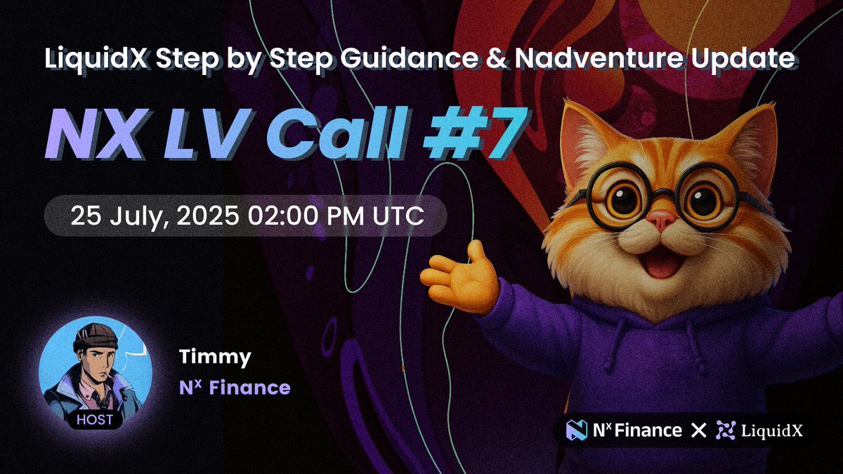 NX_Finance's tweet image. NX LV Call #7 - LiquidX Step by Step Guidance & Nadventure Airdrop Update
In this AMA, we are going to share 3 IMPORTANT TOPICS‼️
1️⃣ A step-by-step tour guide holding by @UST_mean
2️⃣ LiquidX Update
3️⃣ Nadventure Airdrop S2 Update! Join our governance discussion!
📅 25 July,…