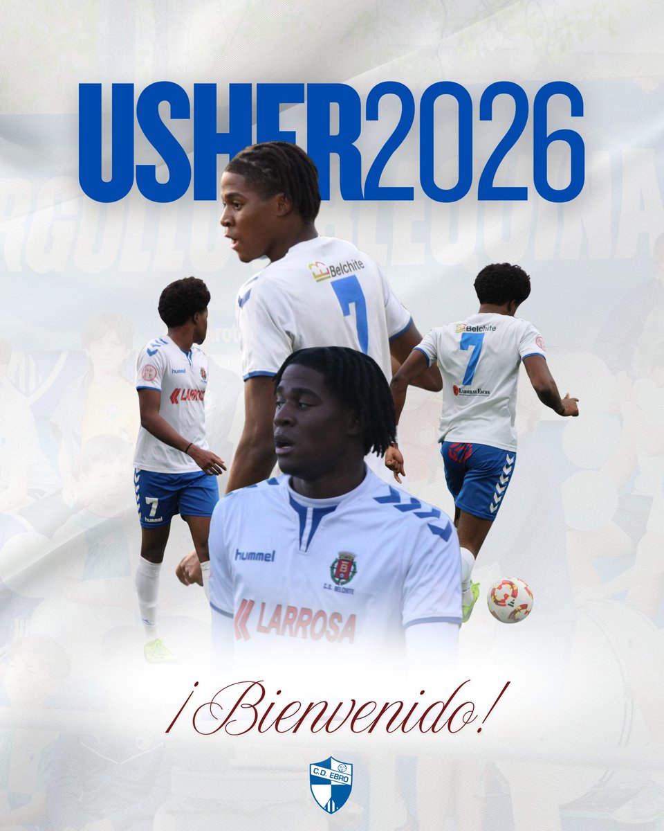 CD_Ebro's tweet photo. 🚨🅵🅸🅲🅷🅰️🅹🅴

✈️ De vuelta a La Almozara

👋🏻 Usher Lobede regresa al primer equipo

⚽️ Tras su paso por el Real Zaragoza en cadete, LNJ y Belchite 3ª RFEF, vuelve con más experiencia y el orgullo de volver a vestir nuestros colores

#OrgulloArlequinado https://t.co/MkIfL4MJ8H