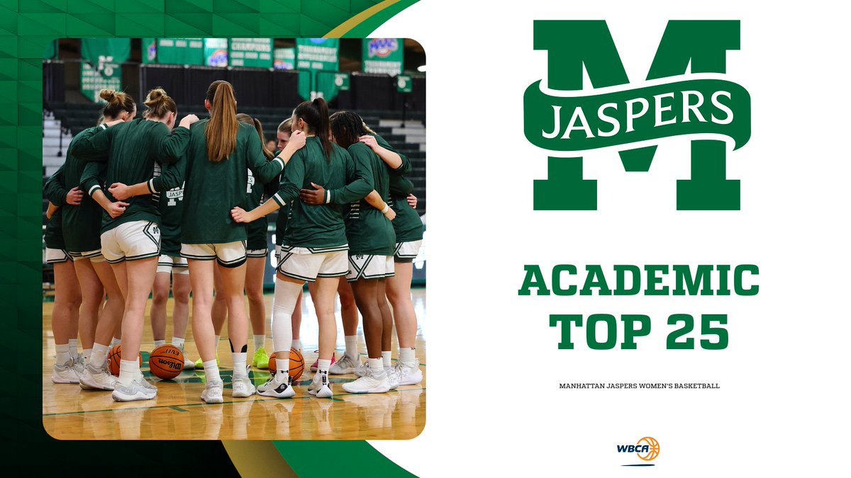 Manhattan_WBB's tweet image. 📚: Our squad has put in the work on AND off the court, and have been recognized as such by the @WBCA1981 for the third time in four years 🤓 ✏️
Congratulations Ladies ‼️🏀
🔗: bit.ly/452uXdw
#GoJaspers | #playGREEN 🟢⚪️