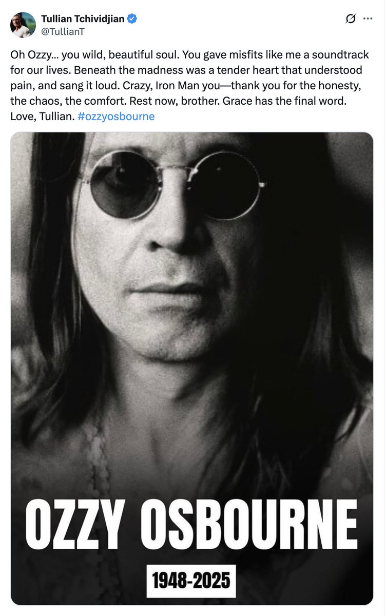 JustinPetersMin's tweet image. The day after John MacArthur died, Tullian Tchividjian essentially accused him of preaching a false gospel. Now he praises Ozzie Osbourne (who called himself "The Prince of Darkness"), calling him his brother. If you think John MacArthur preached a false gospel and "The Prince of…