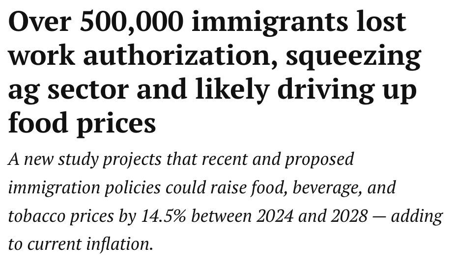 iAmericaorg's tweet image. Get ready to pay more for food and beverages as the Trump administration continues to strip working people of work authorization. #WeMakeAmericaWork
investigatemidwest.org/2025/07/21/ove…